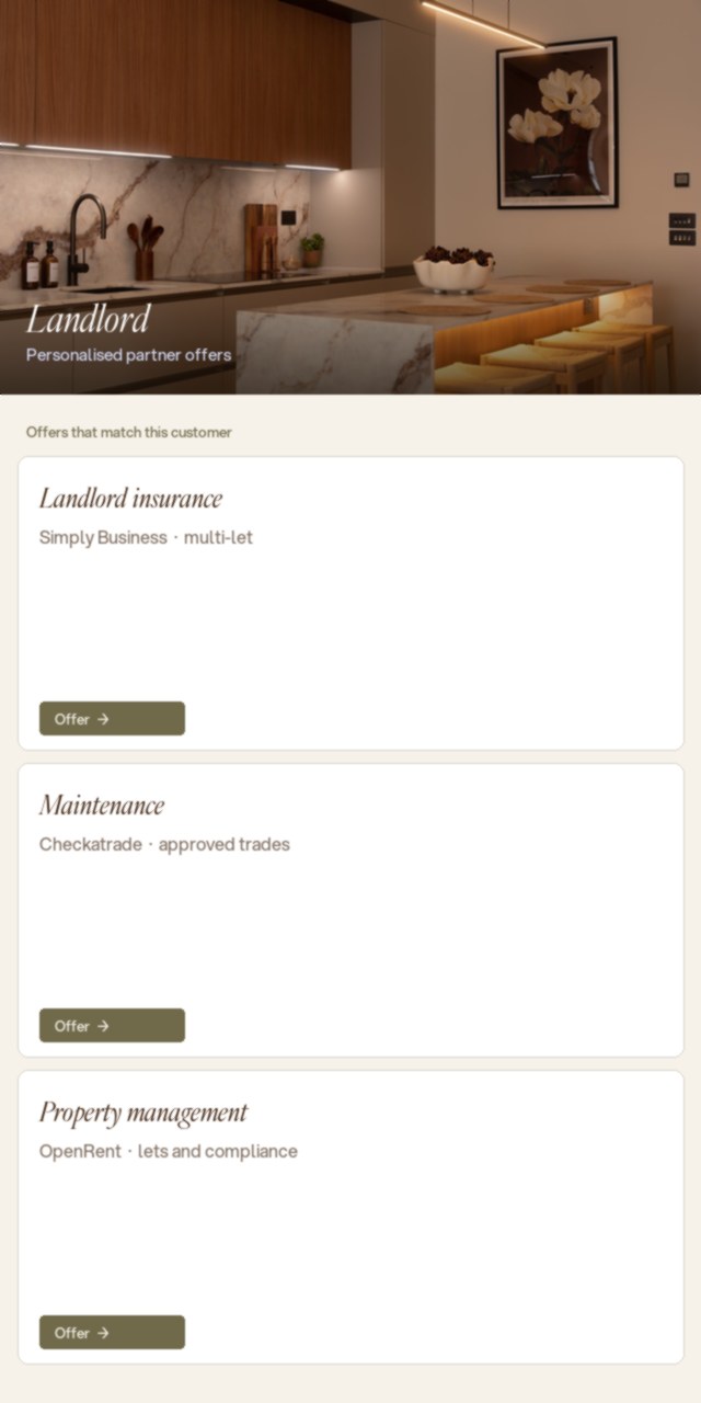 Landlord offers: insurance, maintenance, property management